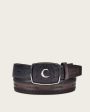 Black western ostrich Belt Cheap