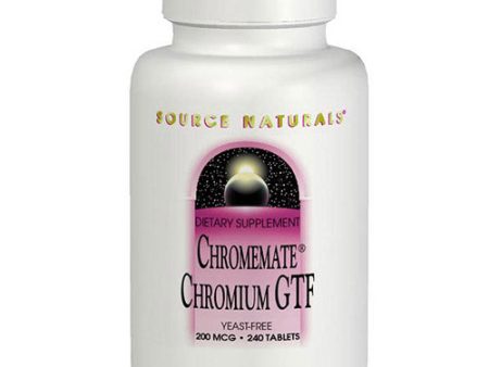 ChromeMate Chromium GTF 200mcg Yeast Free 240 tabs from Source Naturals Fashion