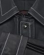 Black stitching  jacket Fashion