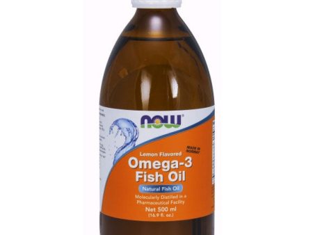 Omega -3 Fish Oil Liquid Lemon Flavored, 16.9 oz, NOW Foods Hot on Sale