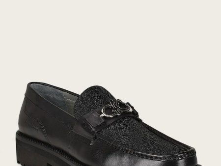 Mocasin black stingray shoe For Cheap