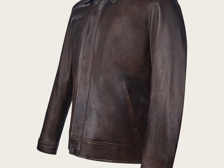 Brown ovine minimalistic jacket Online