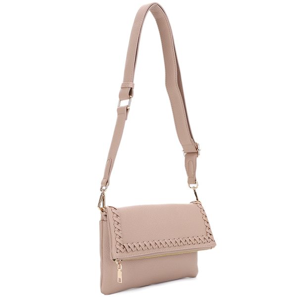 Braided Detail Foldover Purse-2 Colors Hot on Sale