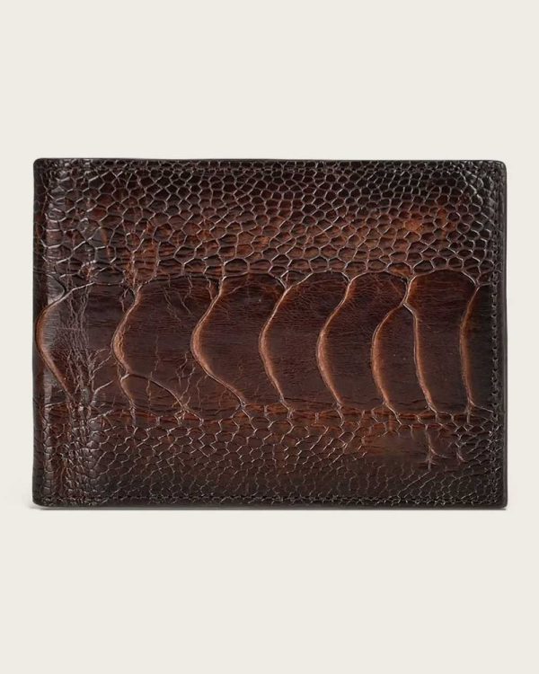 Brown ostrich leg wallet Sale