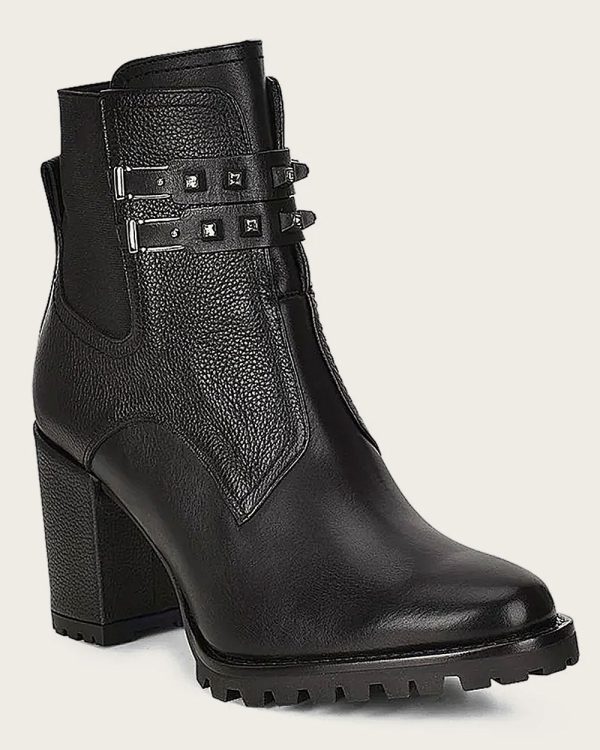 Ankle black bootie with crystals on Sale