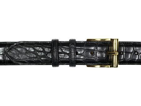 Belt in Black Alligator Hot on Sale