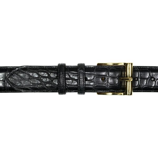 Belt in Black Alligator Hot on Sale