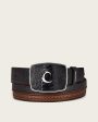 Black ostrich leg Belt For Cheap