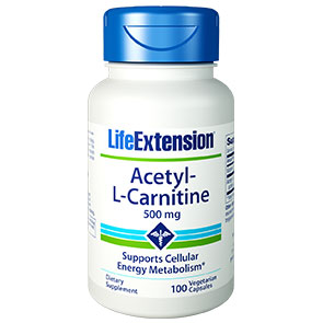 Acetyl-L-Carnitine 500 mg, 100 Vegetarian Capsules, Life Extension Online