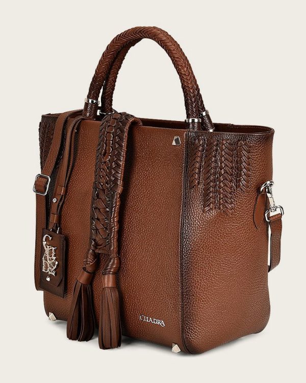 Brown handmade tote handbag Online Sale