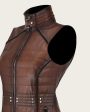 Brown embroidered vest on Sale