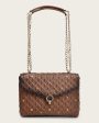 Brown bovine shoulder handbag Sale