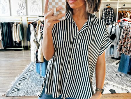 Vanessa Black Stripe Blouse Online Sale