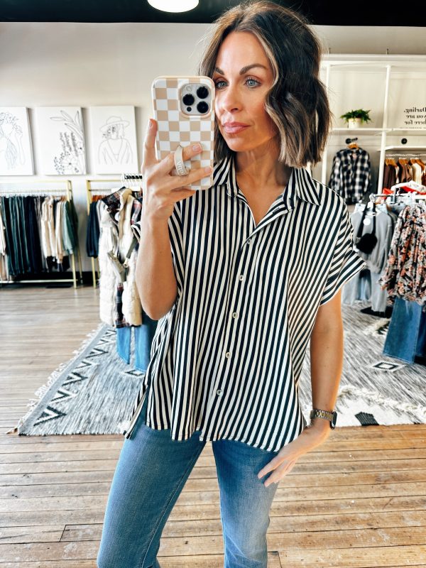 Vanessa Black Stripe Blouse Online Sale