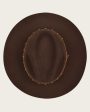 Chocolate Brown safari Wool Hat with leather headband For Sale