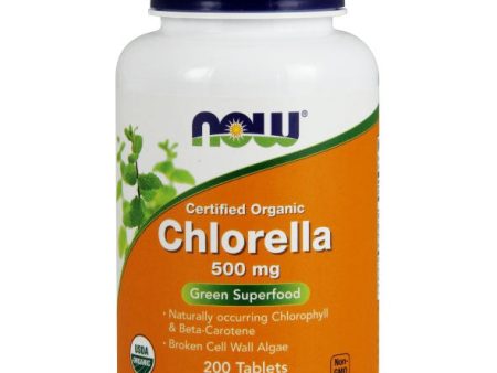 Chlorella 500 mg, Organic, 200 Tablets, NOW Foods For Discount