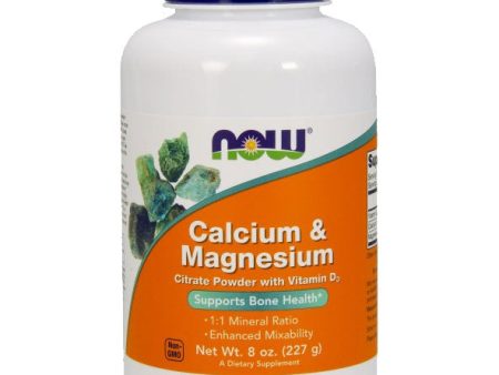 Calcium Magnesium Citrate Powder, 8 oz, NOW Foods Sale