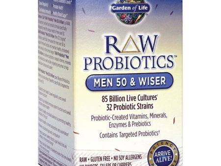 RAW Probiotics for Men 50 & Wiser, 90 Vegetarian Capsules x 3 Packs, Garden of Life Hot on Sale