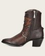 Ankle western brown exotic bootie on Sale