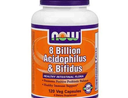 Acidophilus and Bifidus 8 Billion 120 Caps, NOW Foods on Sale