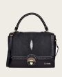 Black satchel top handle handbag Discount