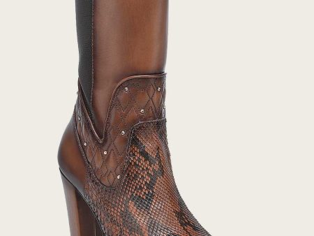 Ankle embroidery honey exotic bootie Sale