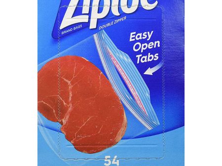 Ziploc Double Zipper Heavy Duty Freezer Quart Bags, 54 Bags For Sale