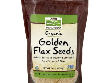 Organic Golden Flax Seeds, Ideal for Baking, 1 lb, NOW Foods Discount