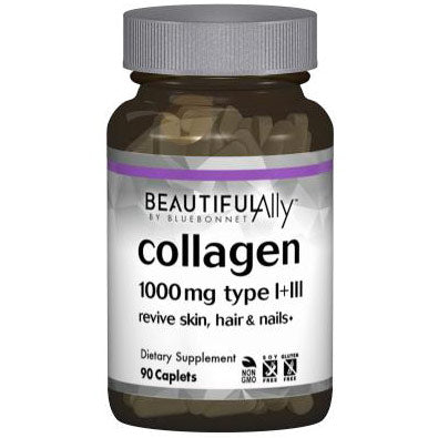 Beautiful Ally Collagen 1000 mg Type I + III, 90 Caplets, Bluebonnet Nutrition on Sale