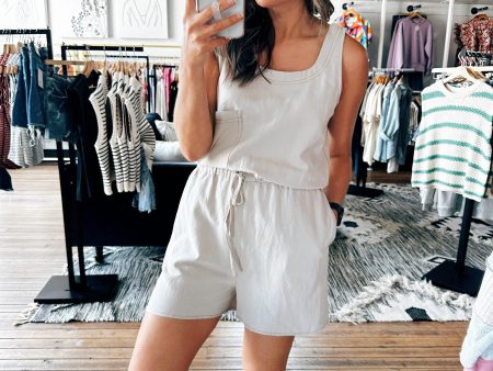 Stitch Contrast Romper For Cheap