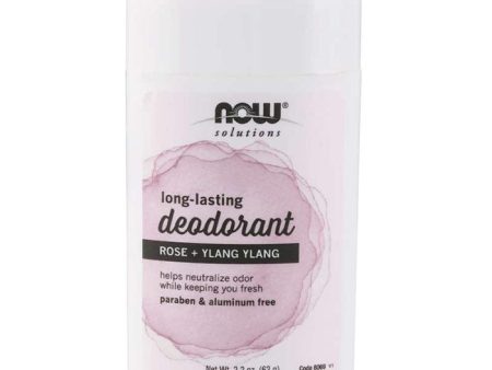 Long-Lasting Deodorant Stick, Rose + Ylang Ylang, 2.2 oz, NOW Foods Fashion