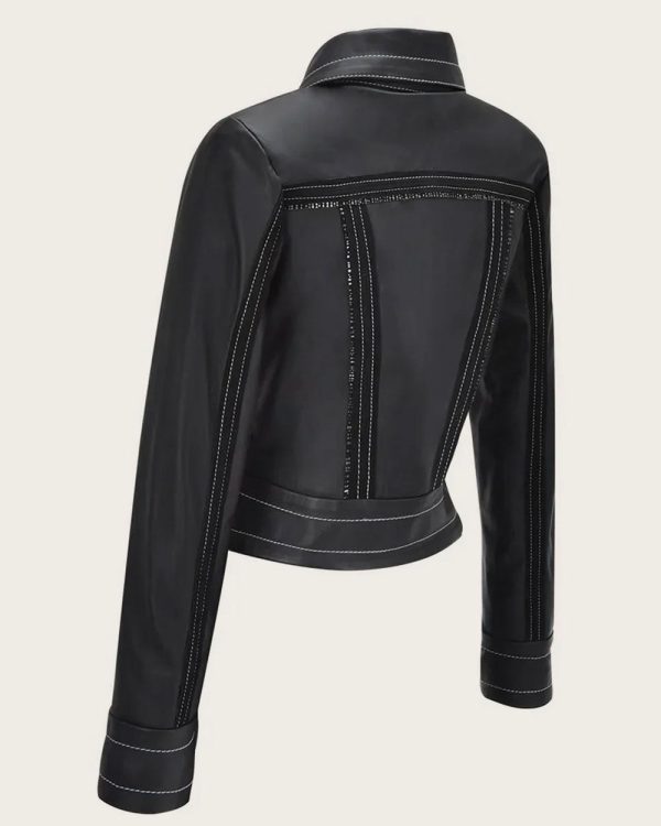 Black stitching  jacket Fashion