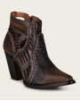 Ankle perforated brown bootie Online Sale