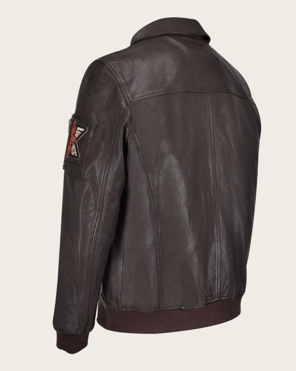 Brown aviator style jacket Discount