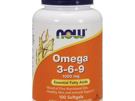 Omega 3-6-9 1000mg 100 Gels, NOW Foods on Sale