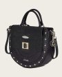 Black top handle with studs handbag Online Hot Sale