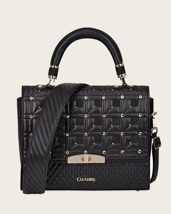 Black exotic top handle handbag Online Sale