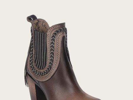 Ankle high heel brown bootie Hot on Sale