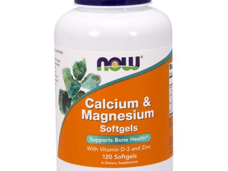 Calcium-Magnesium + Vitamin D, 120 Softgels, NOW Foods Discount