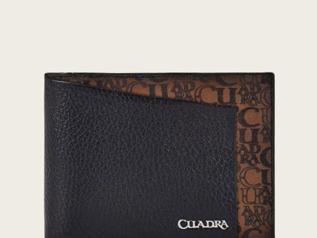 Black bifold bovine wallet Online Sale