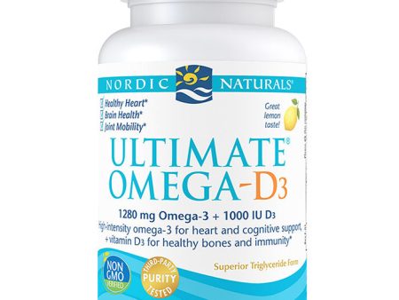 Ultimate Omega-D3, Purified Fish Oil with Vitamin D3, 60 Softgels, Nordic Naturals Sale