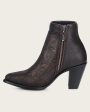 Ankle engraving brown bootie For Discount