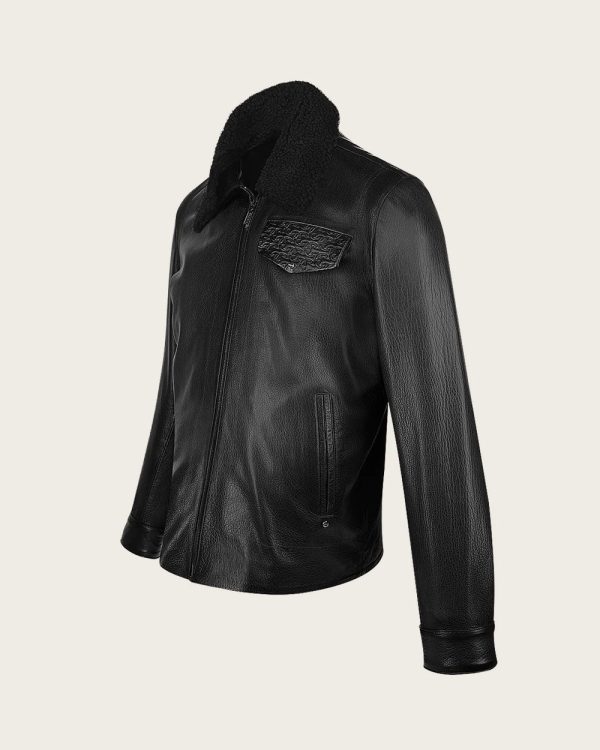 Black engraved jacket Online Sale