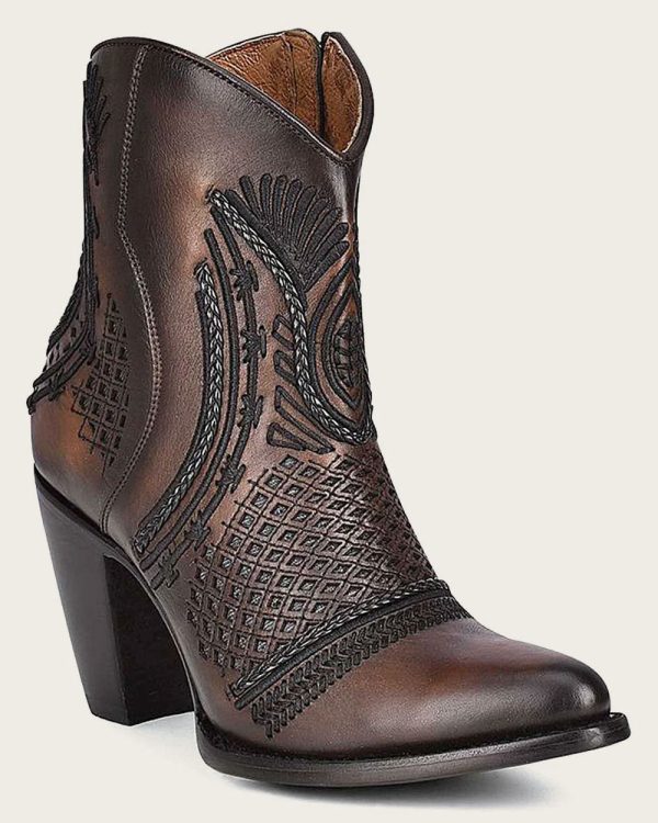 Ankle artisan brown bootie Cheap