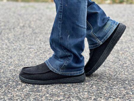 Mens Sherpa Lined Slip on Sneaker in Black For Cheap