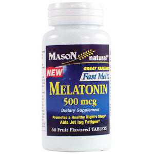 Melatonin 500 mcg Fast Meltz Fruit Flavored Tablets, 60 Tablets, Mason Natural For Cheap