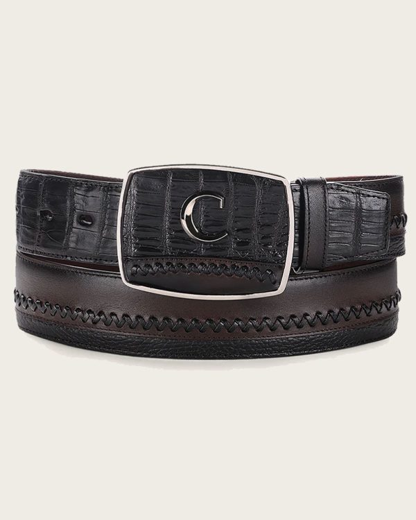 Black ultra exotic cowboy Belt Online Hot Sale