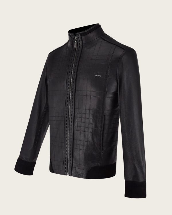 Black manadarin neck jacket For Discount