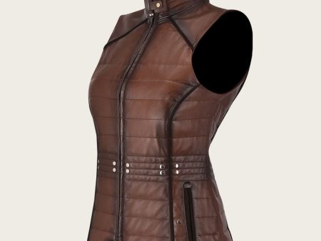 Brown embroidered vest on Sale