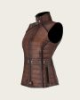 Brown embroidered vest on Sale